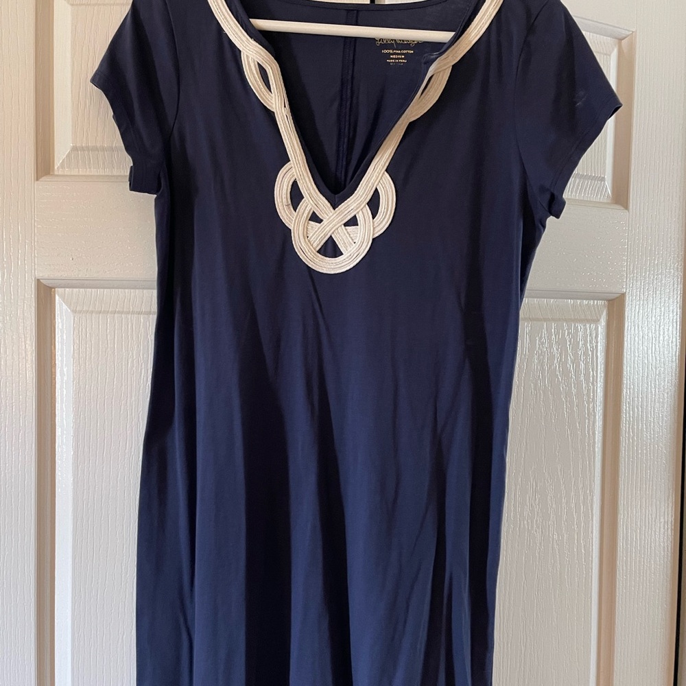 Lilly Pulitzer Navy Tunic with Cream Detailing